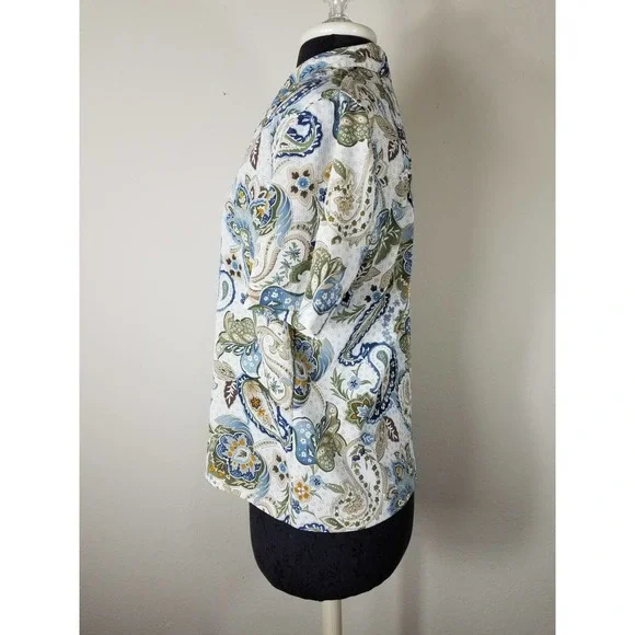 Alfred Dunner Women's Blouse Top Shirt Button Up Petite 10 Vintage - Picture 8 of 9